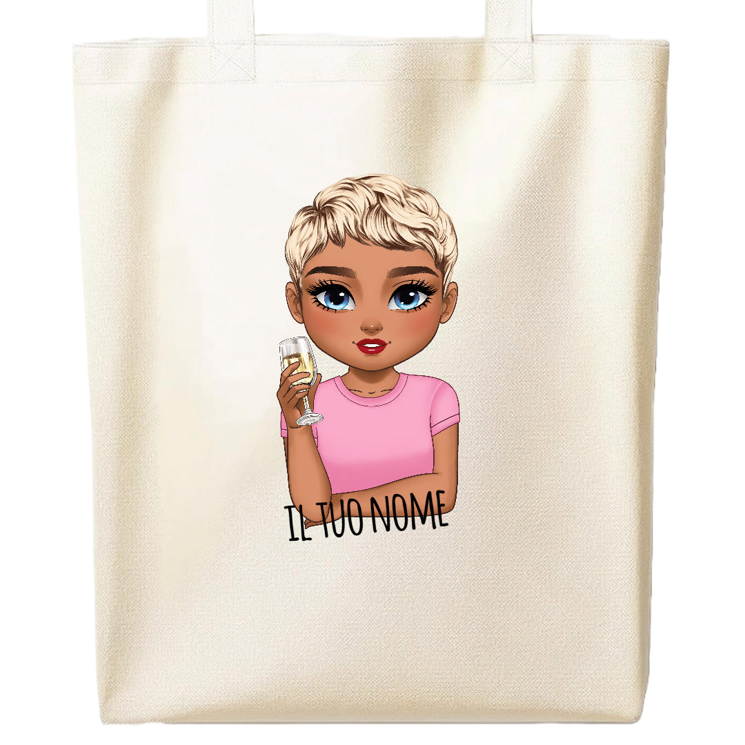 Shopper Avatar e Nome Personalizzabile in Tela di Poliestere | Tote Bag HD