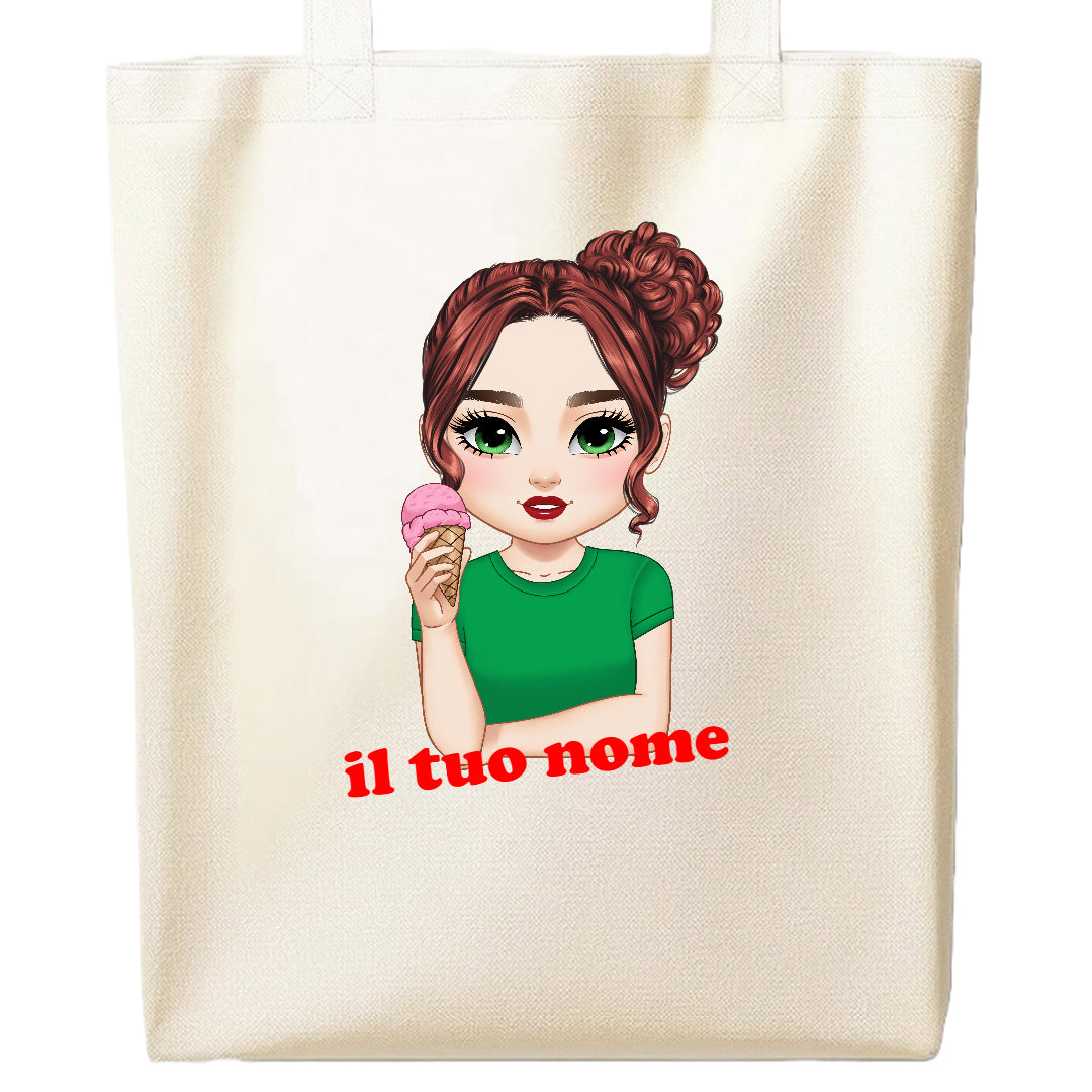 Shopper Avatar e Nome Personalizzabile in Tela di Poliestere | Tote Bag HD