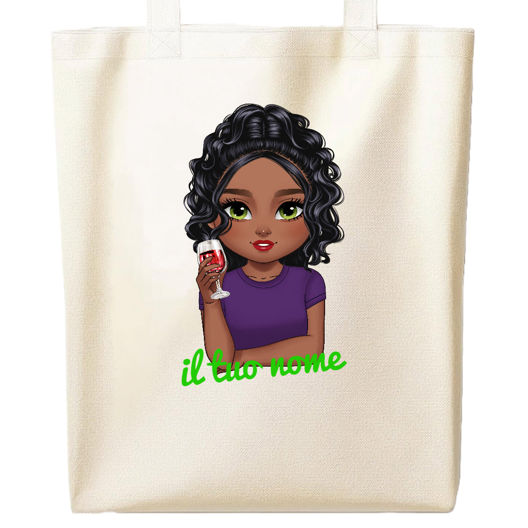 Shopper Avatar e Nome Personalizzabile in Tela di Poliestere | Tote Bag HD