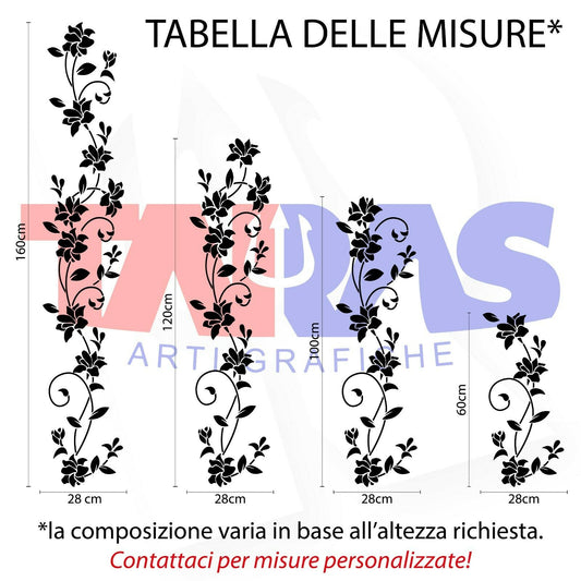Adesivo Murale COLONNA FLOREALE - tarasartigrafiche