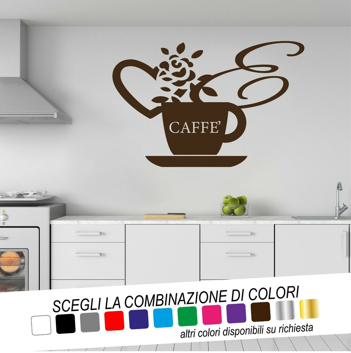 Adesivi Murali Per Tazze Da Caffè In Vinile Per Cucina, Adesivi Decorativi  Neri Da Cucina, Adesivi Murali Per Arte Floreale Rimovibili, Decorazioni  DIY Con Scritte Dedicate Al Caffè Per La Casa, Il