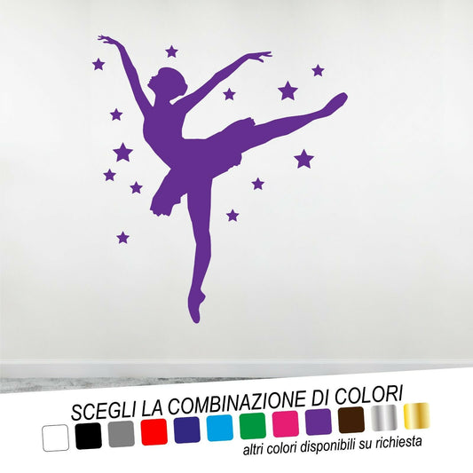 Adesivo Murale BALLERINA STELLE - tarasartigrafiche