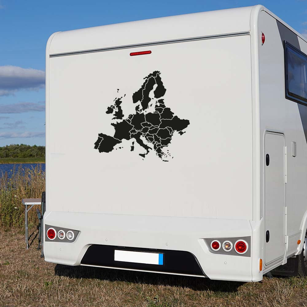 Adesivo per Camper - Auto - Barche CARTINA GEOGRAFICA MAPPA EUROPA - tarasartigrafiche
