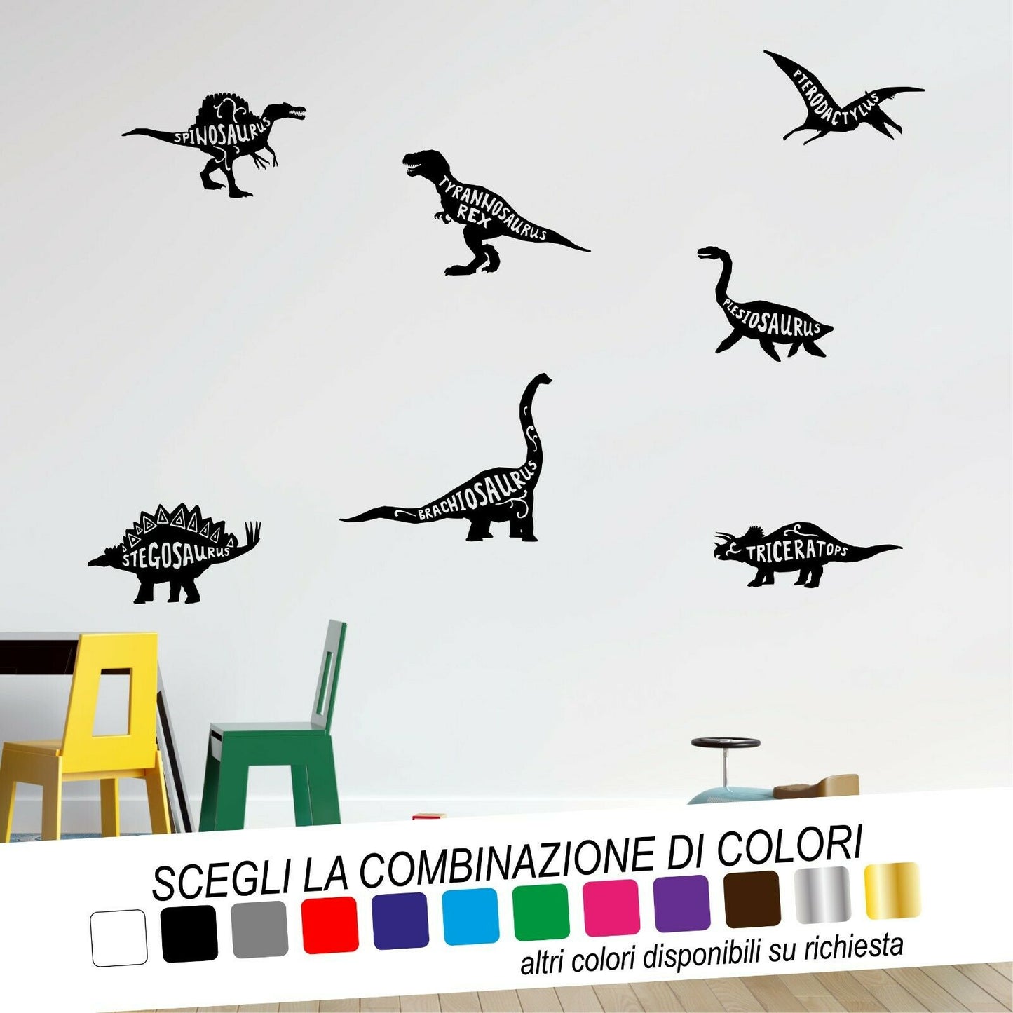 Adesivo Murale DINOSAURI - tarasartigrafiche