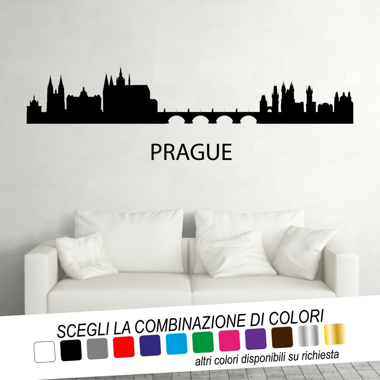 Adesivo Murale SKYLINE CAPITALI EUROPA (1 pezzo a scelta) - tarasartigrafiche