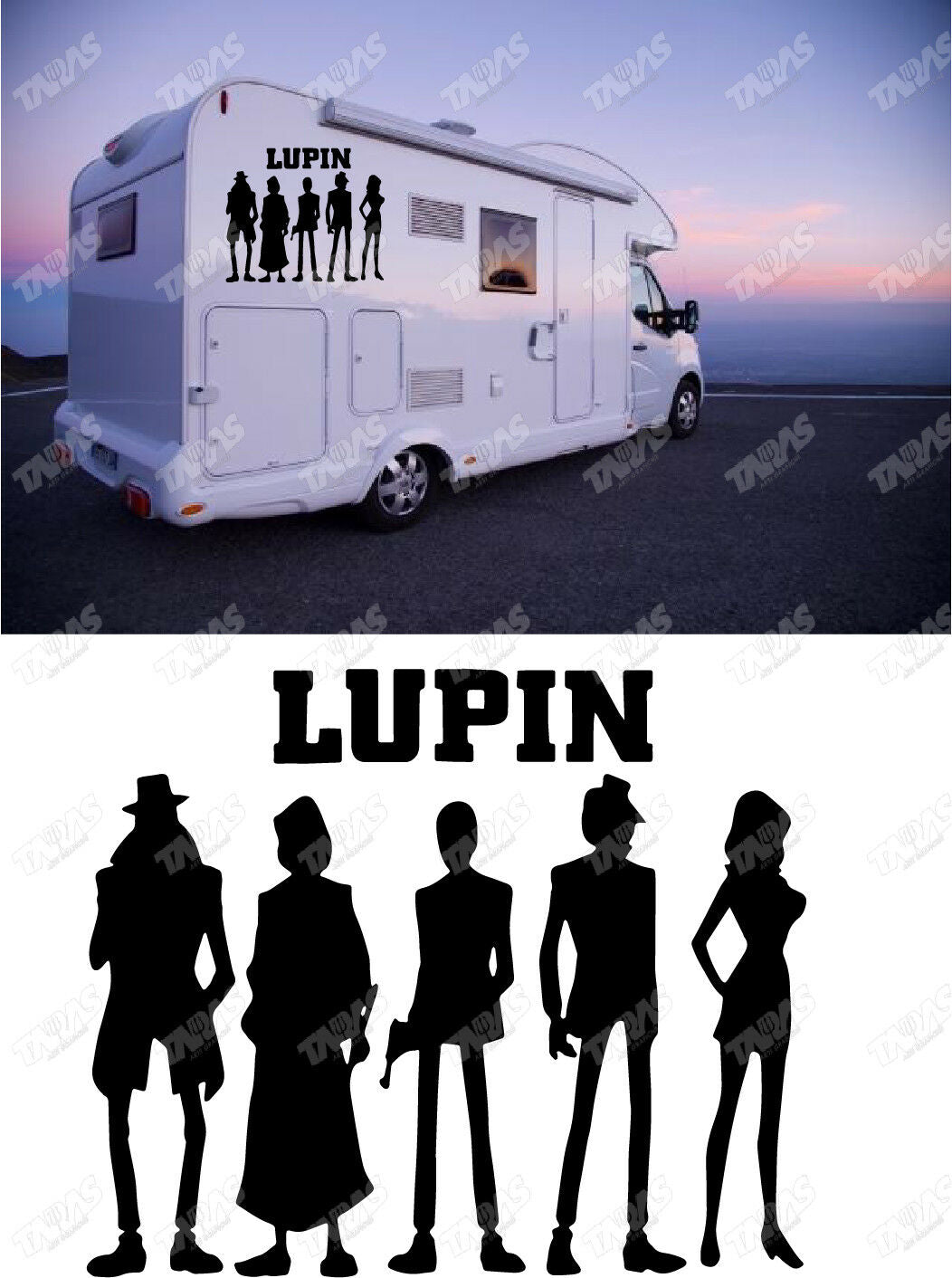 Adesivo per Camper - Auto - Barche LUPIN - tarasartigrafiche