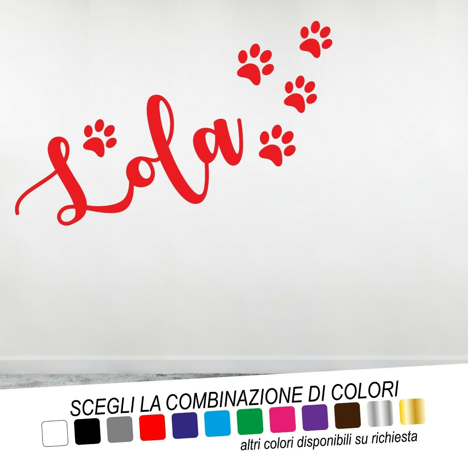 Adesivo Murale NOME CANE - tarasartigrafiche