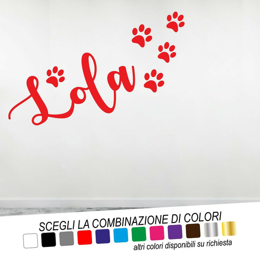 Adesivo Murale NOME CANE - tarasartigrafiche