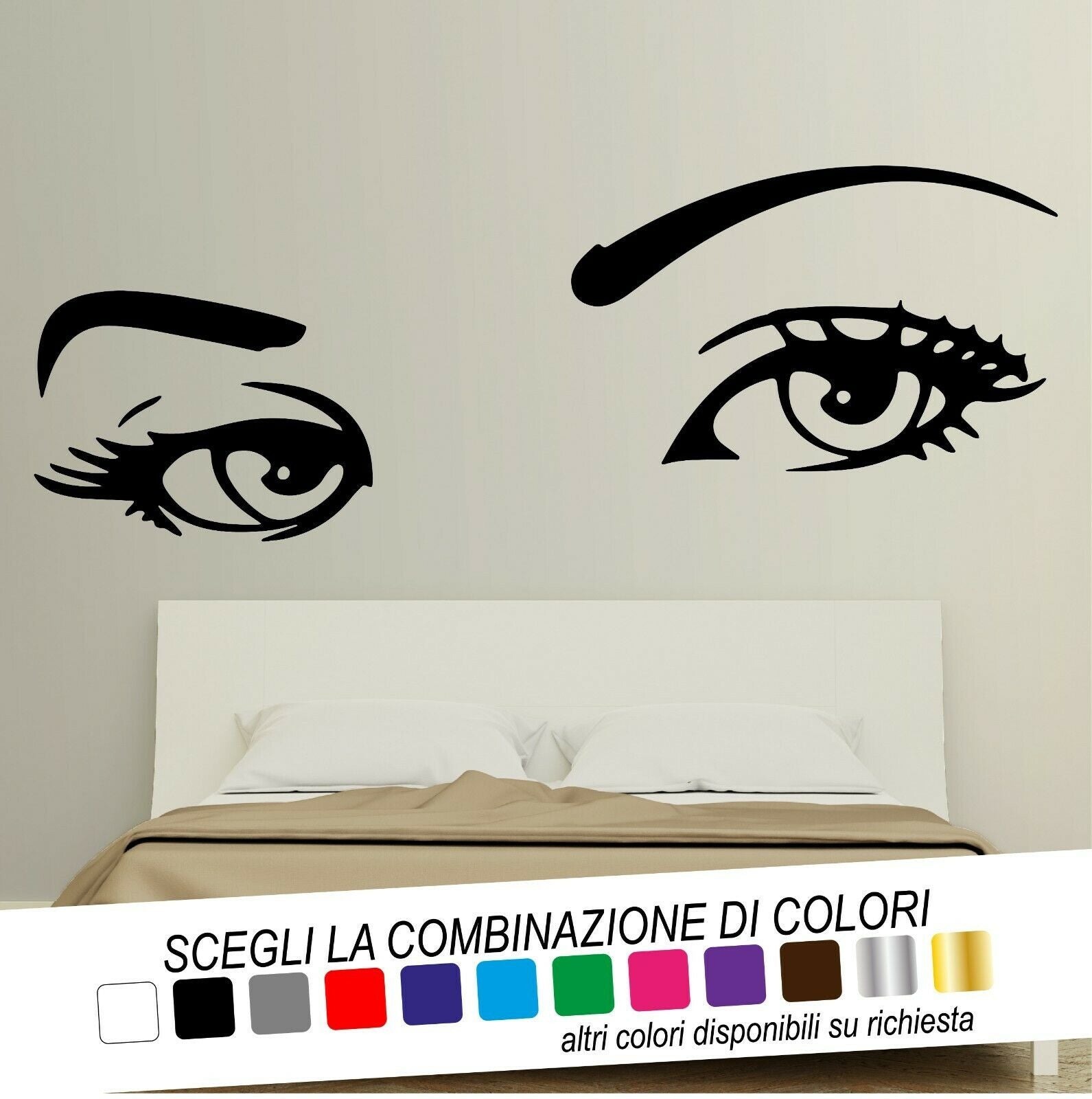 Adesivo Murale TESTALETTO OCCHI DONNA - tarasartigrafiche