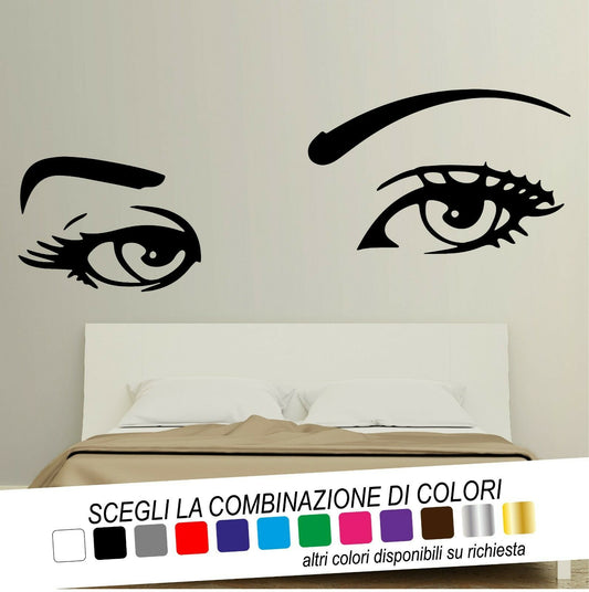 Adesivo Murale TESTALETTO OCCHI DONNA - tarasartigrafiche