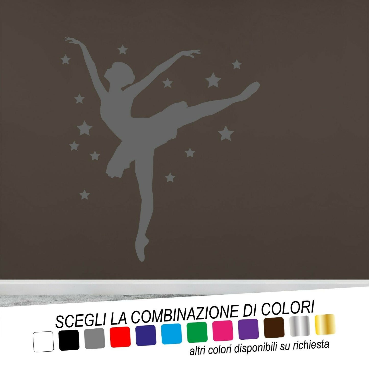 Adesivo Murale BALLERINA STELLE - tarasartigrafiche