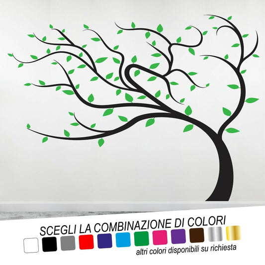 Adesivo Murale ALBERO FOGLIE VENTO 1 - tarasartigrafiche