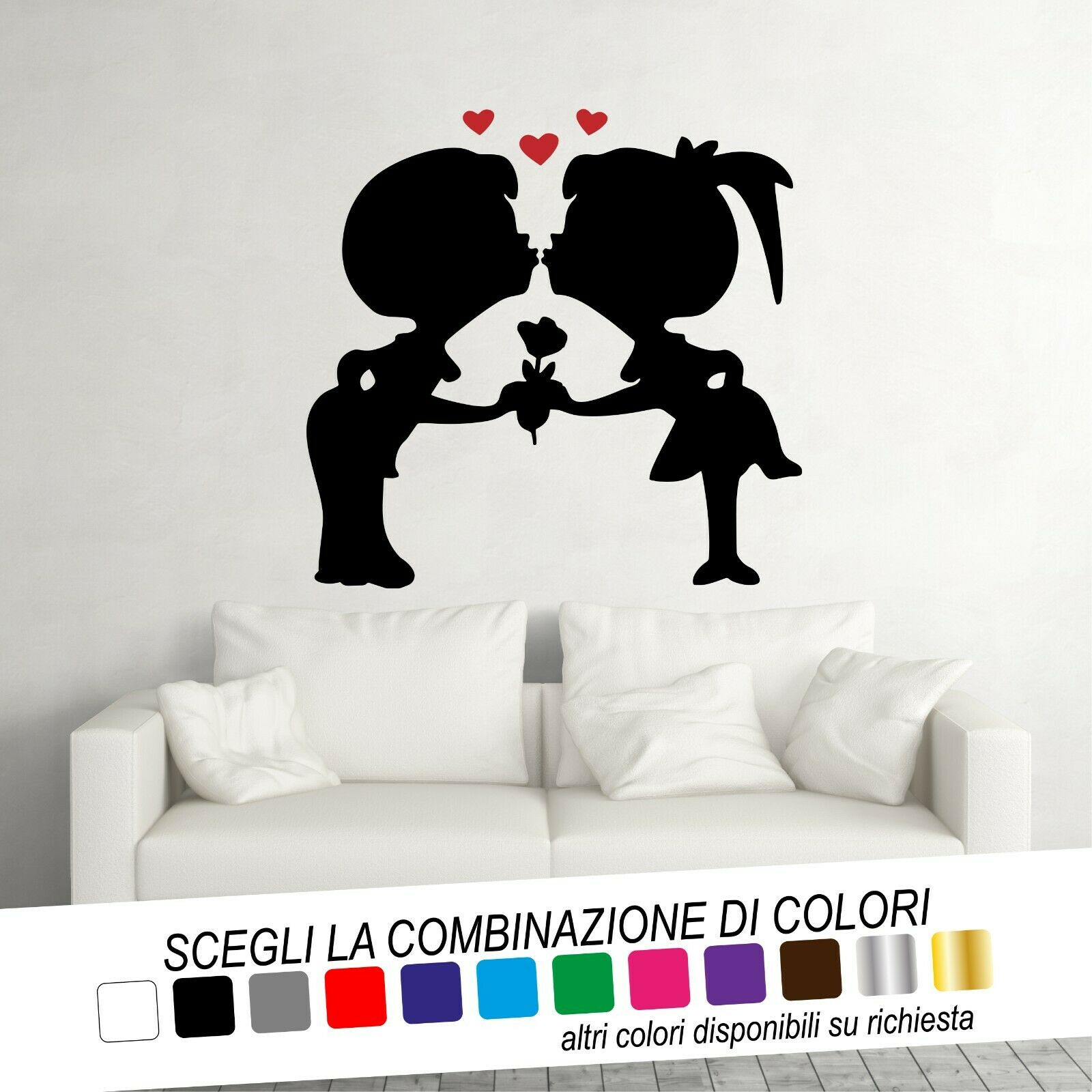 Adesivo Murale BACIO CUORI - tarasartigrafiche