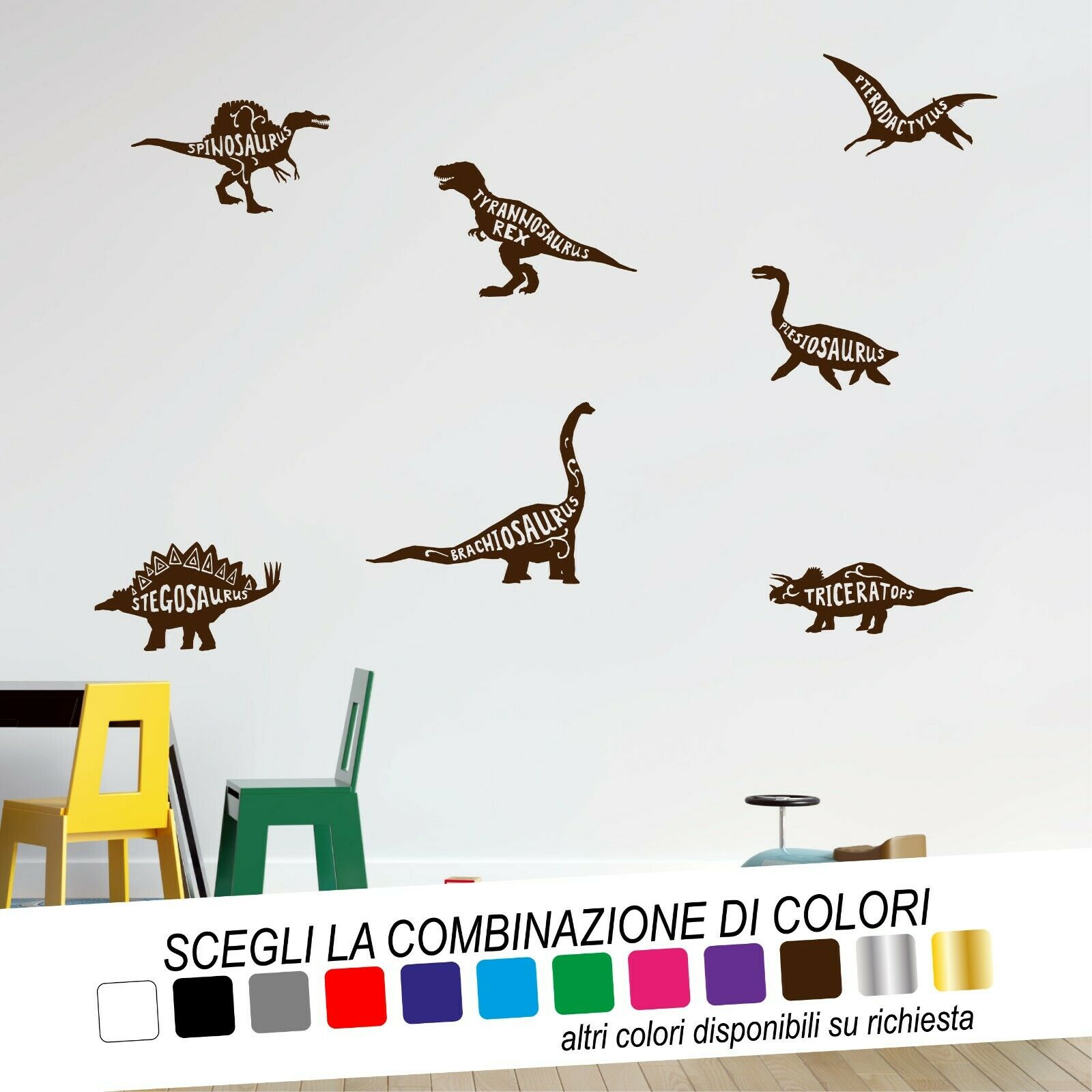 Adesivo Murale DINOSAURI - tarasartigrafiche