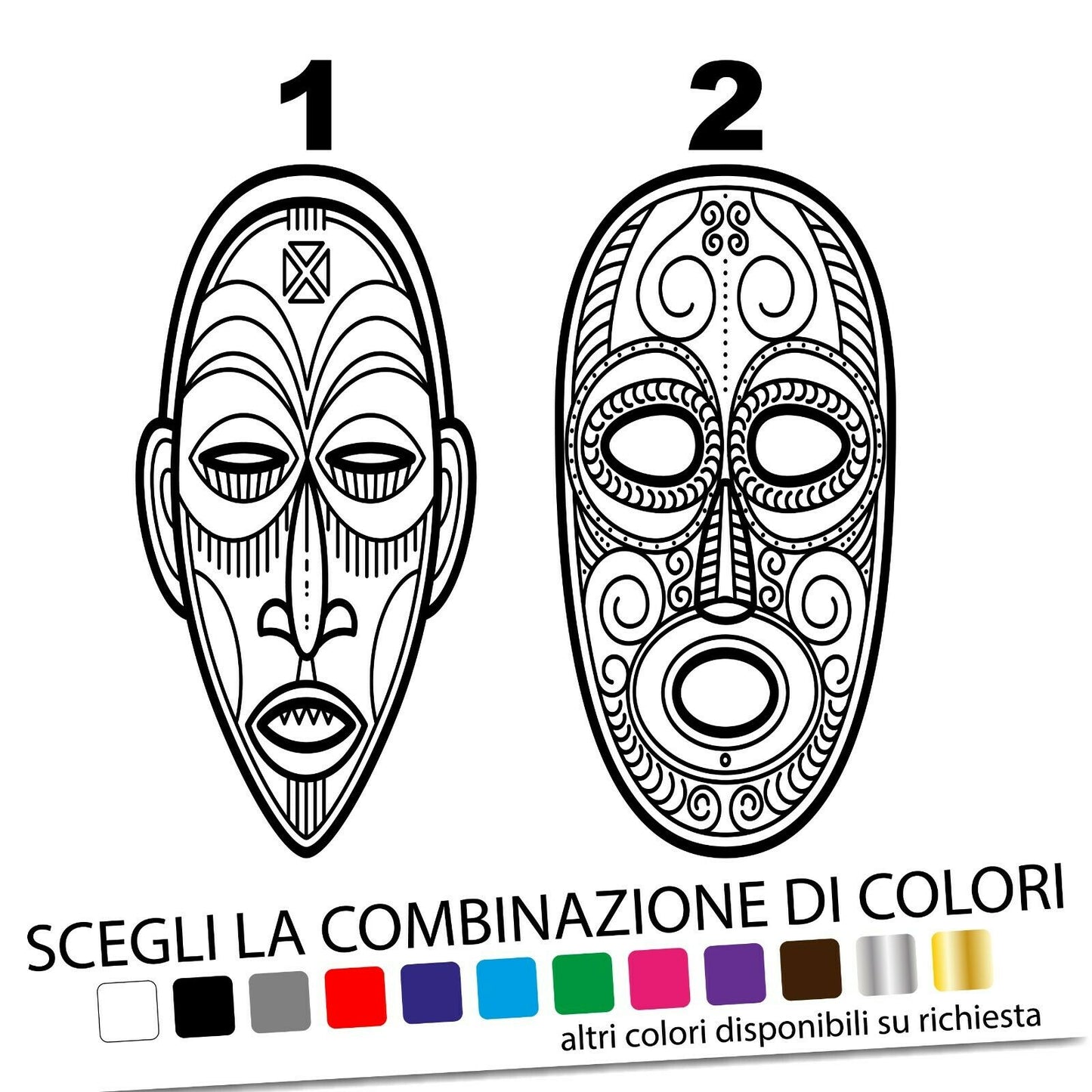 Adesivo Murale MASCHERA ETNICA AFRICA (1 pezzo a scelta) - tarasartigrafiche