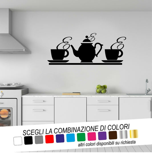 Adesivo Murale TÈ CAFFÈ TEIERA TAZZE - tarasartigrafiche