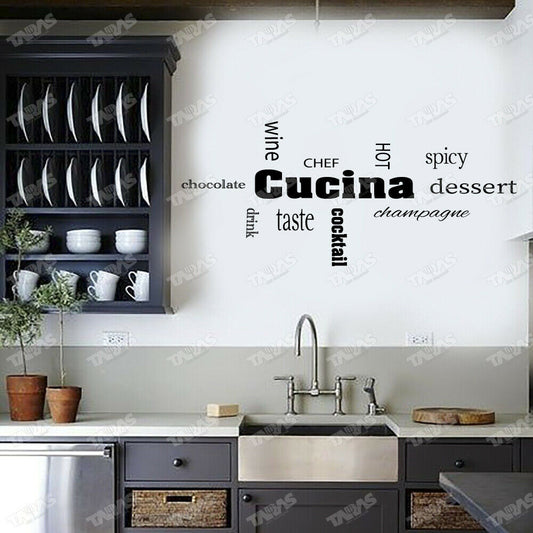 Adesivo Murale CUCINA PAROLE - tarasartigrafiche