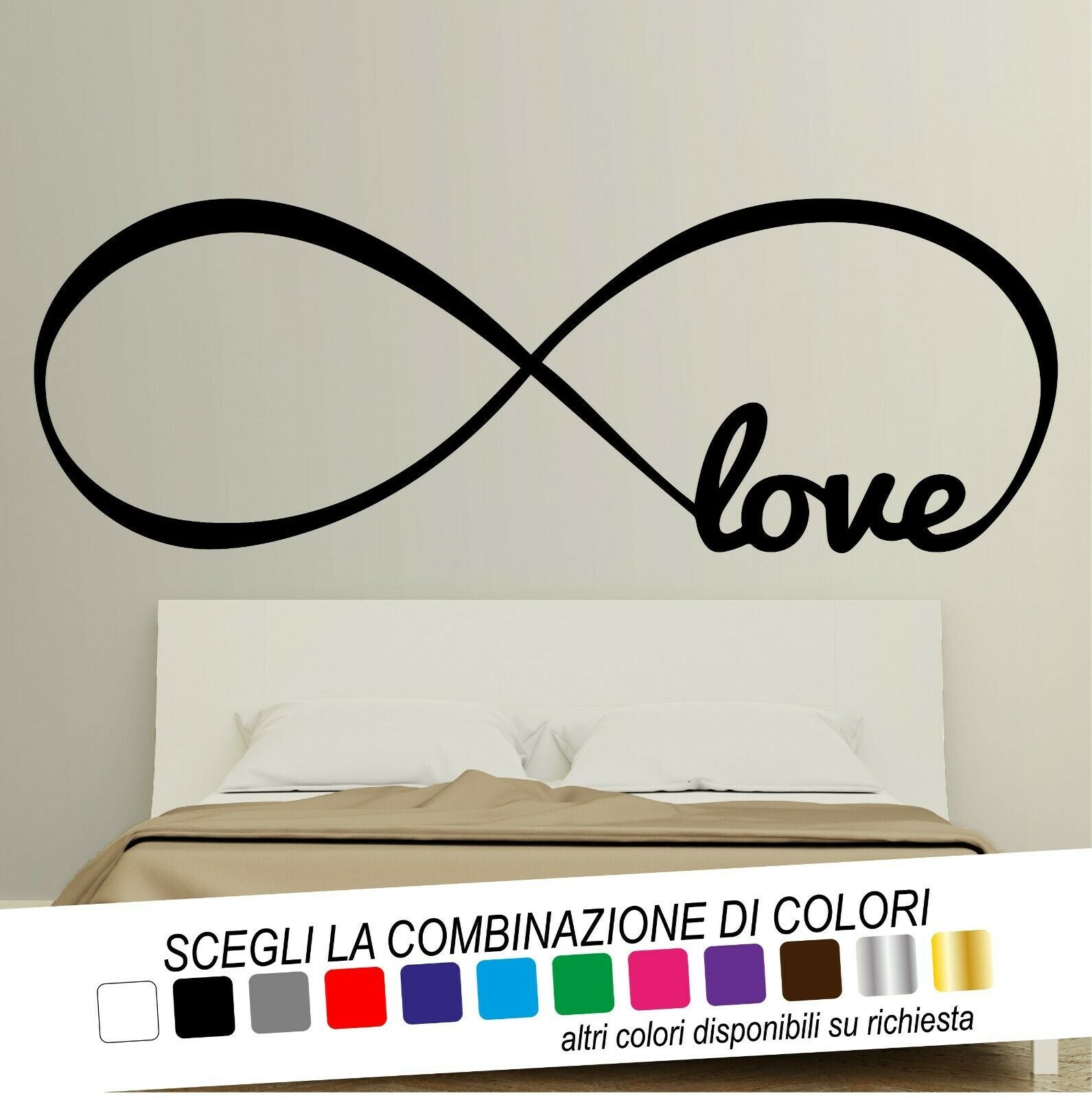 Adesivo Murale TESTALETTO INFINITO LOVE - tarasartigrafiche