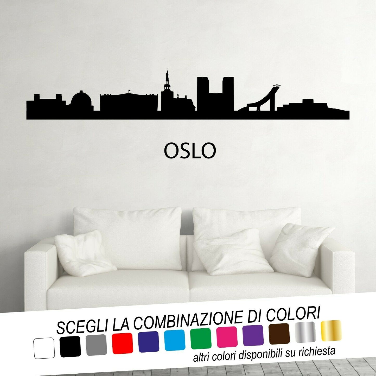 Adesivo Murale SKYLINE CAPITALI EUROPA (1 pezzo a scelta) - tarasartigrafiche