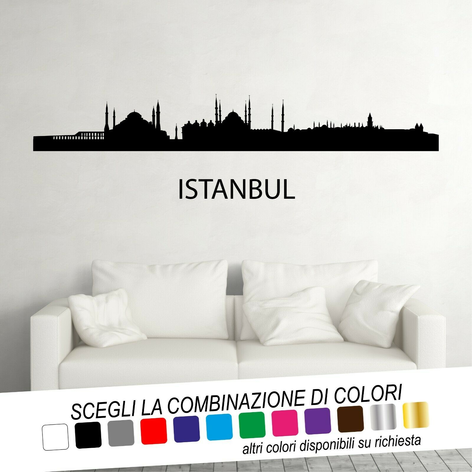 Adesivo Murale SKYLINE CAPITALI EUROPA (1 pezzo a scelta) - tarasartigrafiche