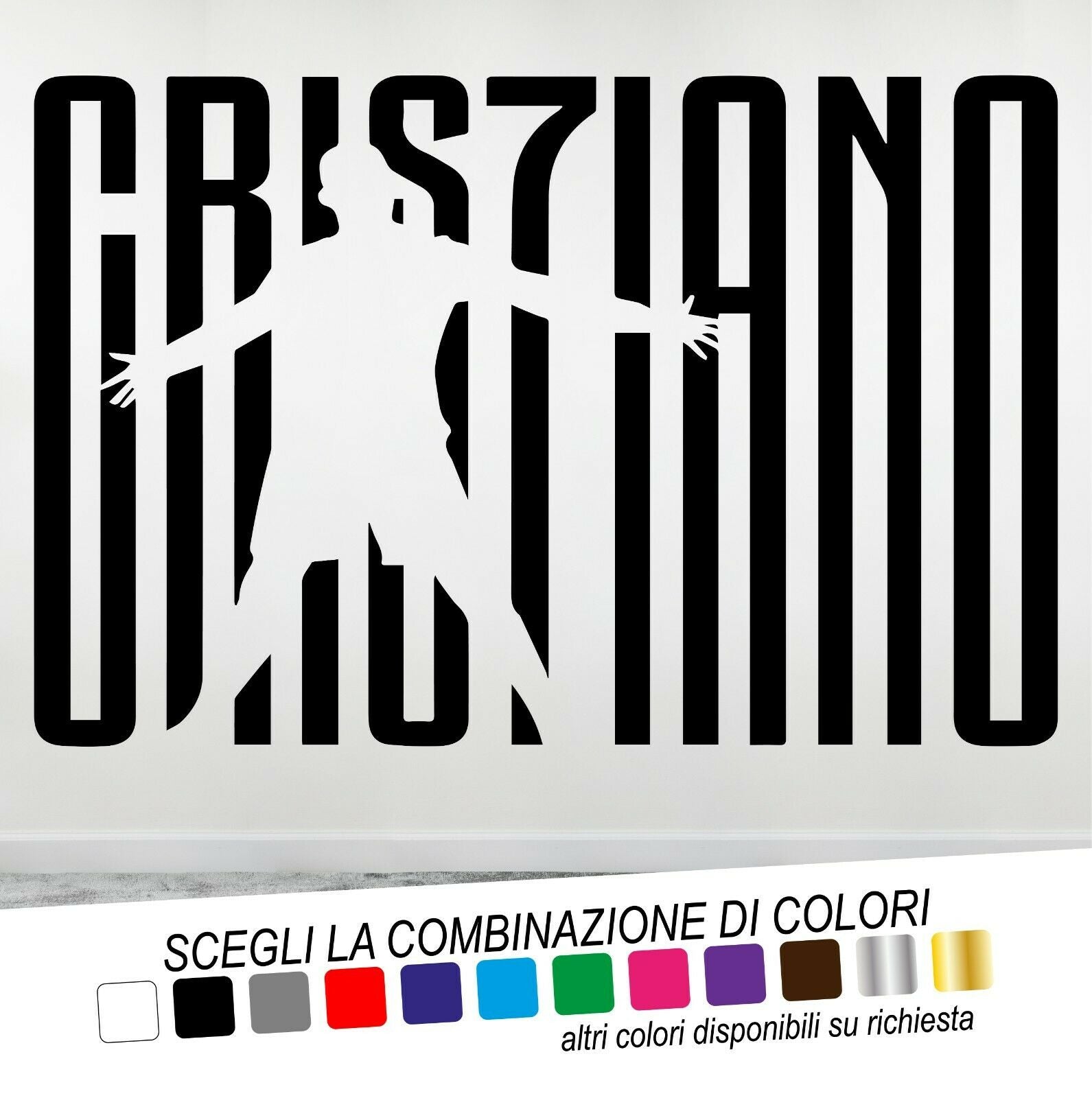 Adesivo Murale CRISTIANO CR7 RONALDO - tarasartigrafiche