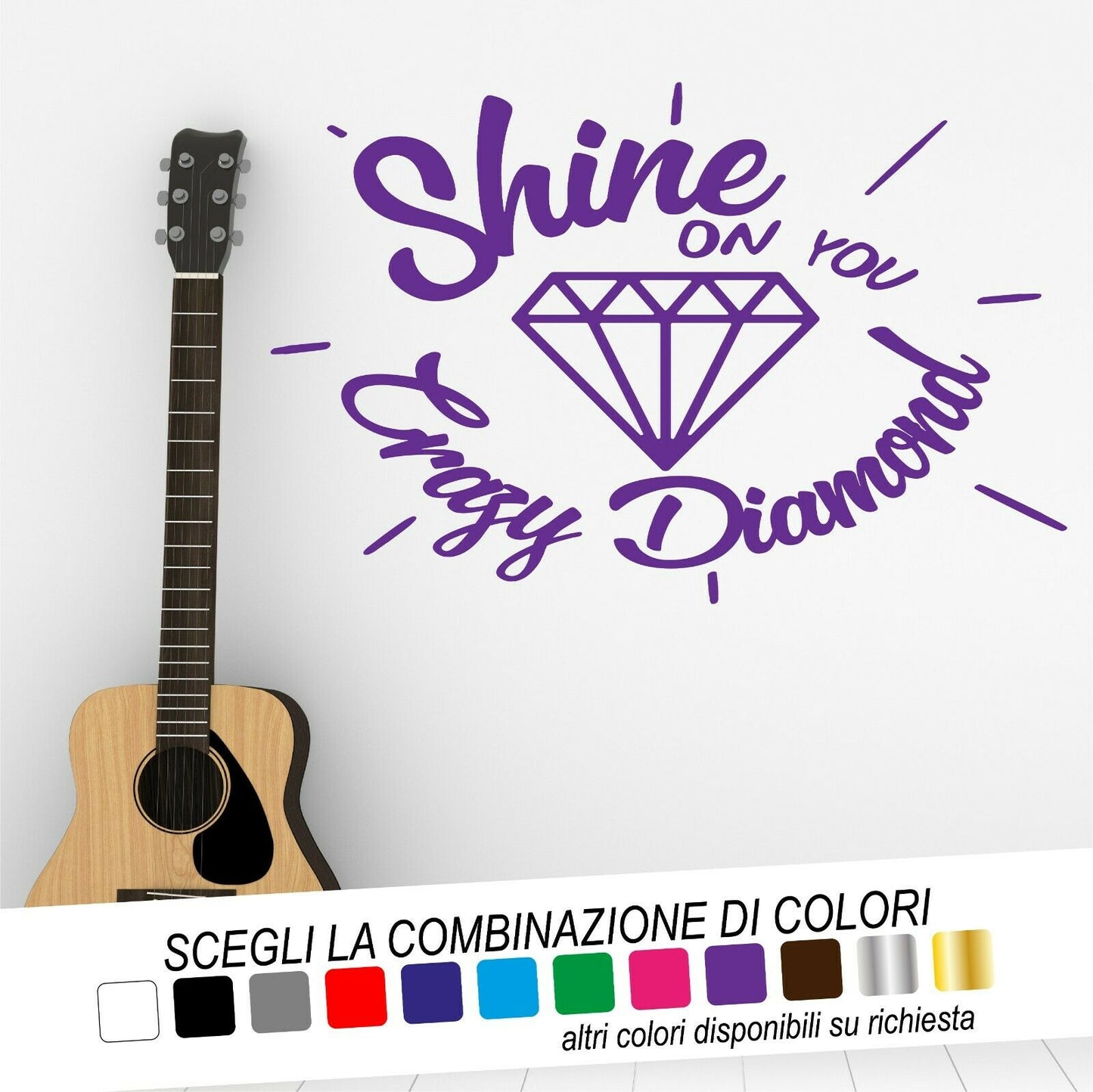 Adesivo Murale SHINE ON YOU CRAZY DIAMOND (Pink Floyd) - tarasartigrafiche