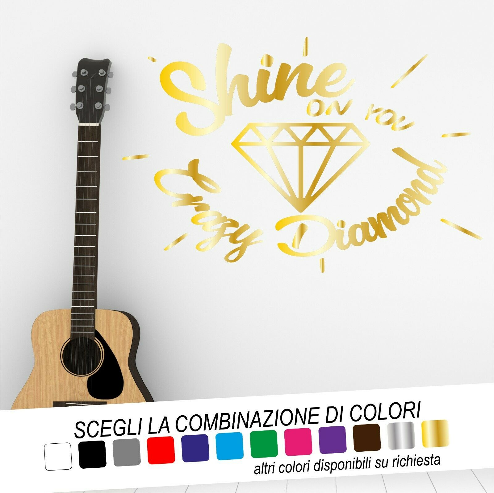 Adesivo Murale SHINE ON YOU CRAZY DIAMOND (Pink Floyd) - tarasartigrafiche