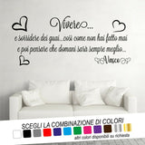 Adesivo Murale VIVERE (Vasco Rossi) - tarasartigrafiche