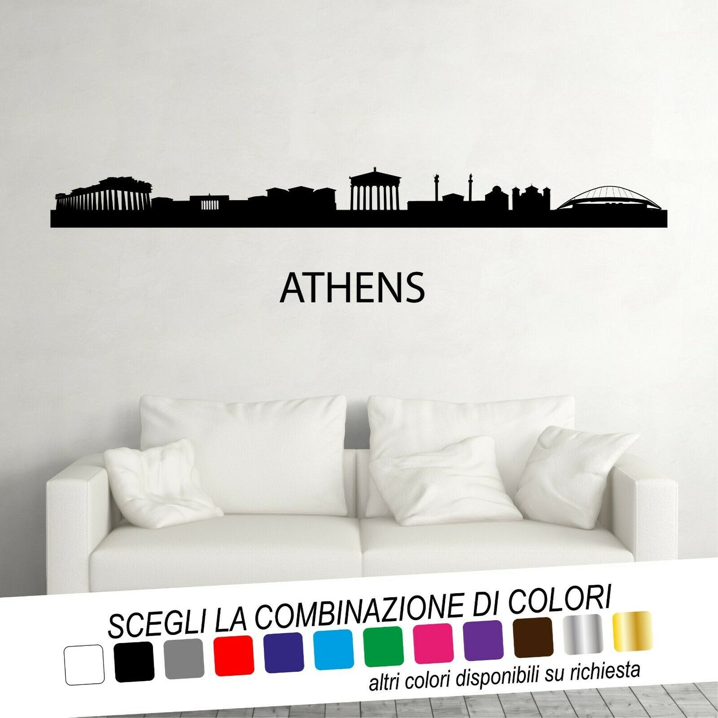 Adesivo Murale SKYLINE CAPITALI EUROPA (1 pezzo a scelta) - tarasartigrafiche