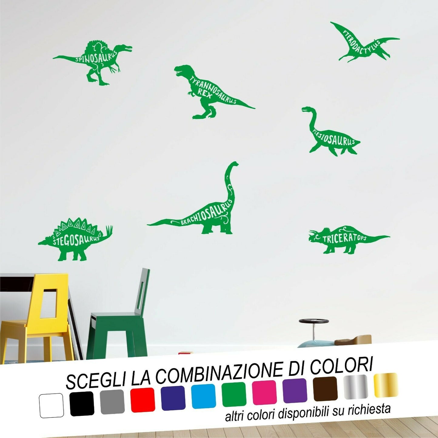 Adesivo Murale DINOSAURI - tarasartigrafiche