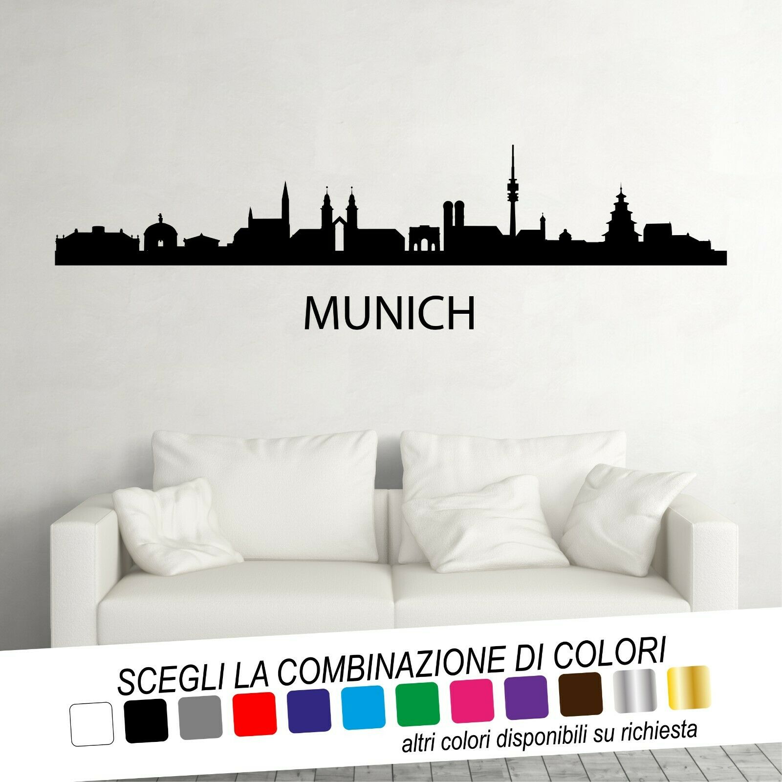 Adesivo Murale SKYLINE CAPITALI EUROPA (1 pezzo a scelta) - tarasartigrafiche