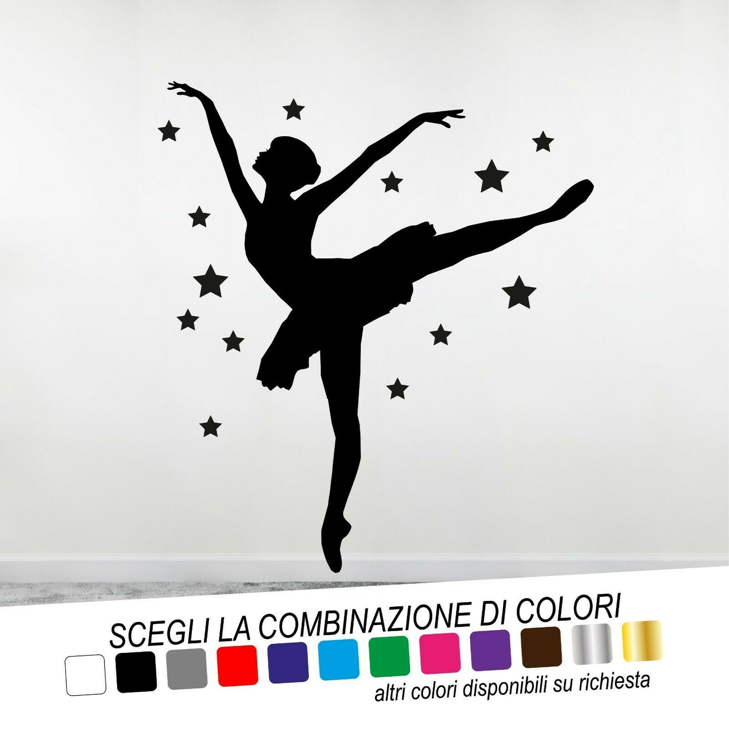 Adesivo Murale BALLERINA STELLE - tarasartigrafiche