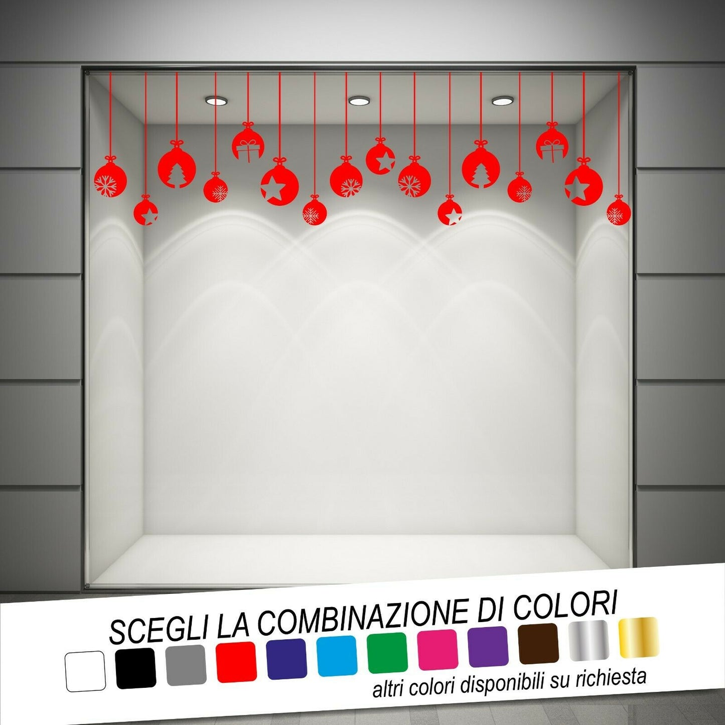 Adesivo per Allestimento Vetrine NATALE KIT PALLINE - tarasartigrafiche