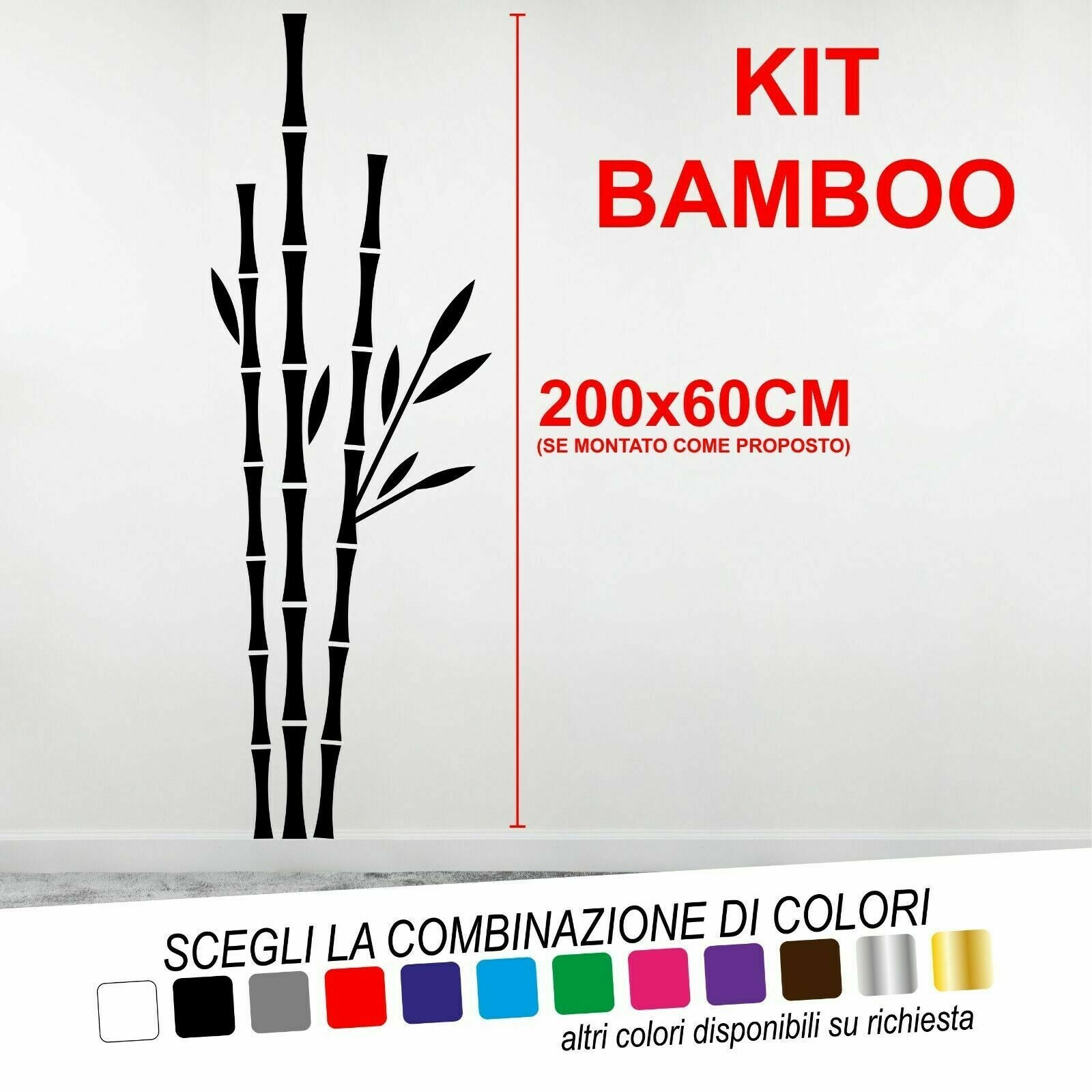 Adesivo Murale BAMBOO KIT - tarasartigrafiche