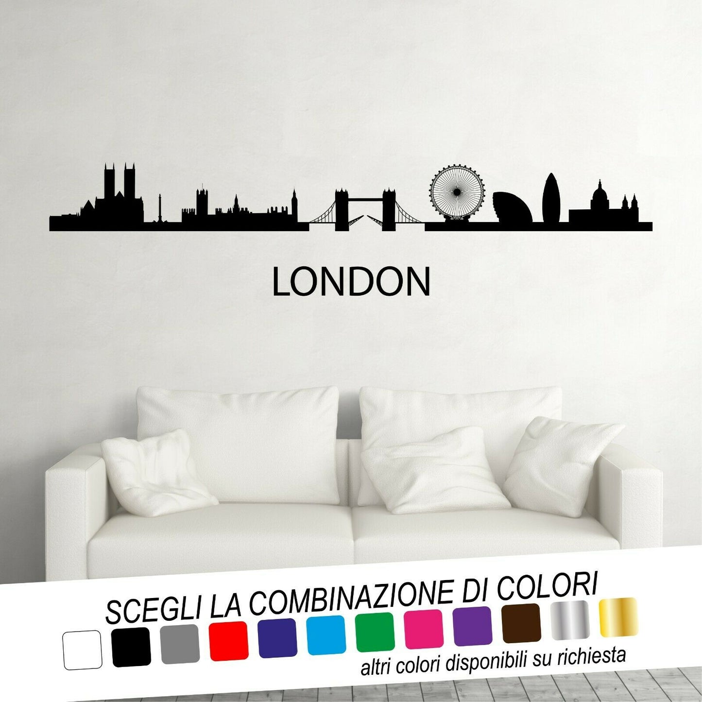 Adesivo Murale SKYLINE CAPITALI EUROPA (1 pezzo a scelta) - tarasartigrafiche