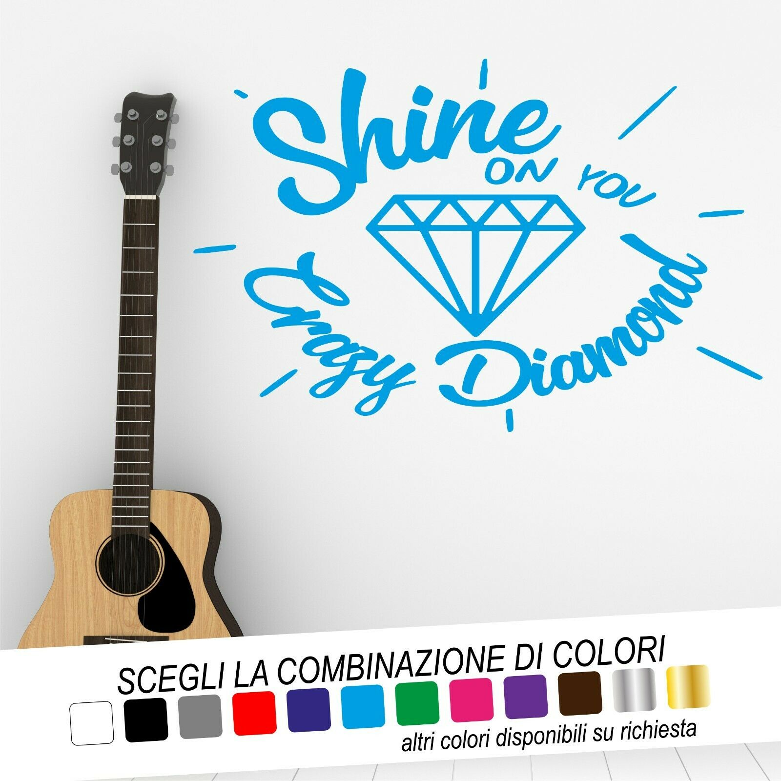 Adesivo Murale SHINE ON YOU CRAZY DIAMOND (Pink Floyd) - tarasartigrafiche