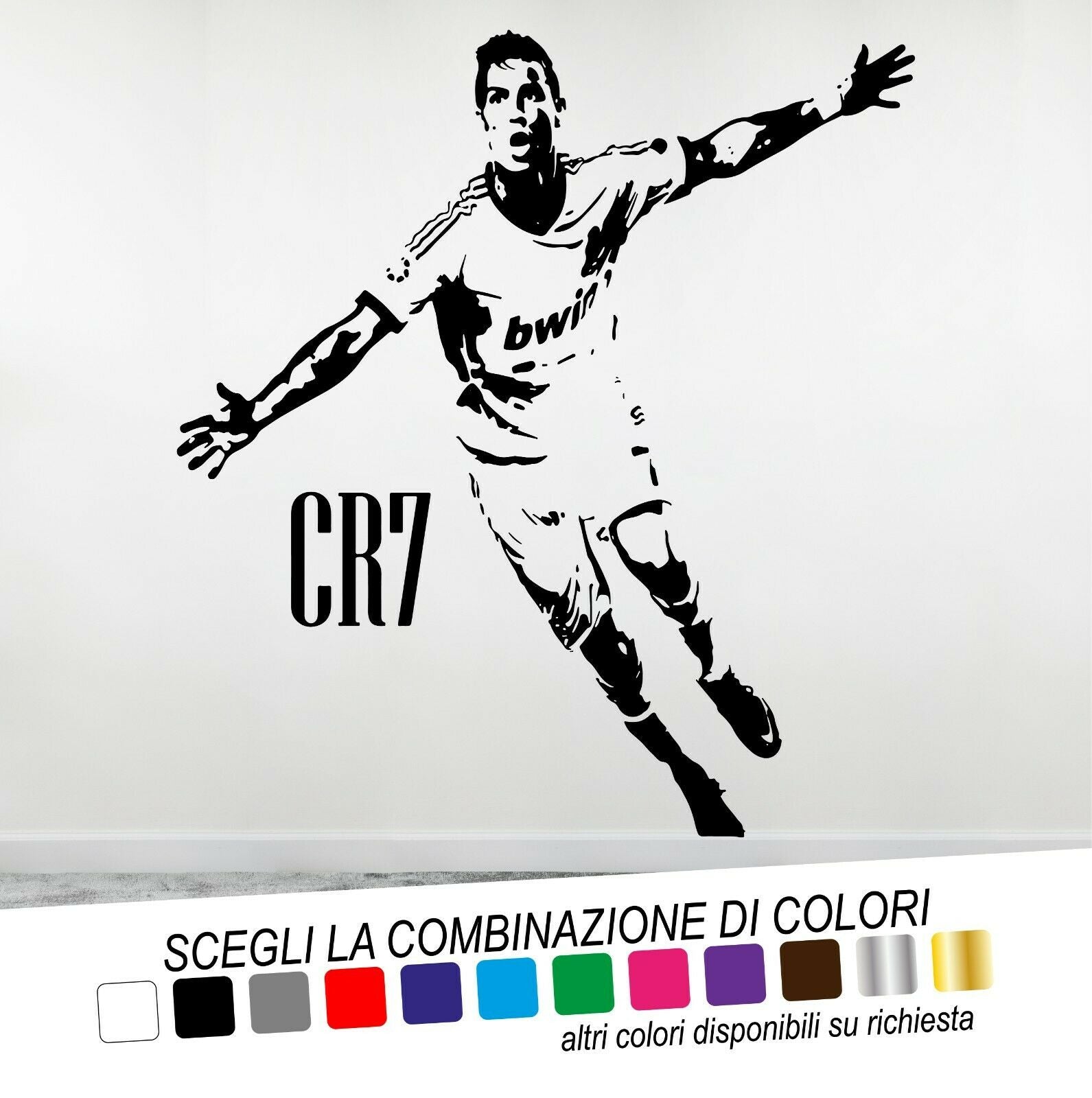 Adesivo Murale CRISTIANO RONALDO CR7 - tarasartigrafiche