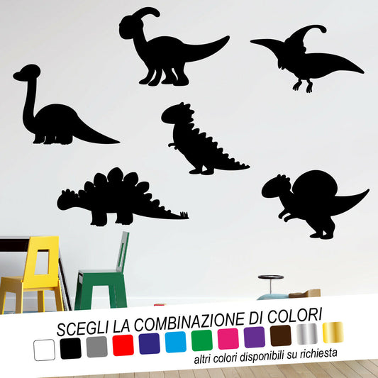 Adesivo Murale SAGOME DINOSAURI - tarasartigrafiche