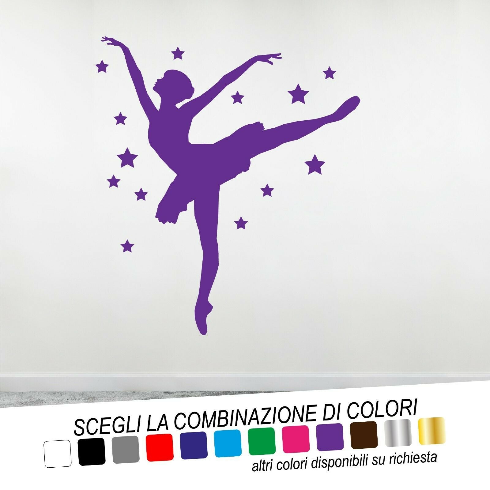 Adesivo Murale BALLERINA STELLE - tarasartigrafiche