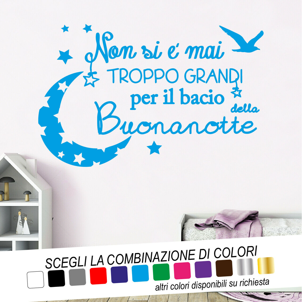 Adesivo Murale BUONA NOTTE LUNA - tarasartigrafiche