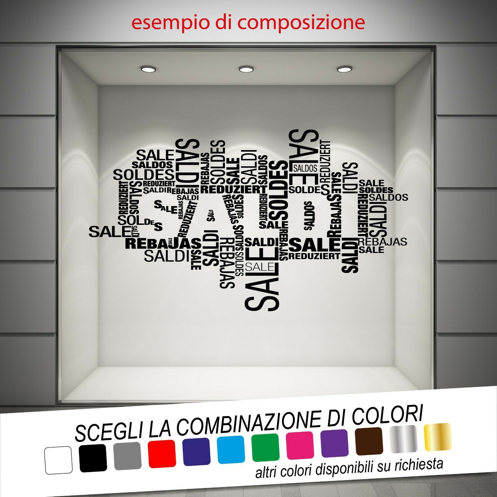 Adesivo per Allestimento Vetrine KIT SALDI 2 - tarasartigrafiche